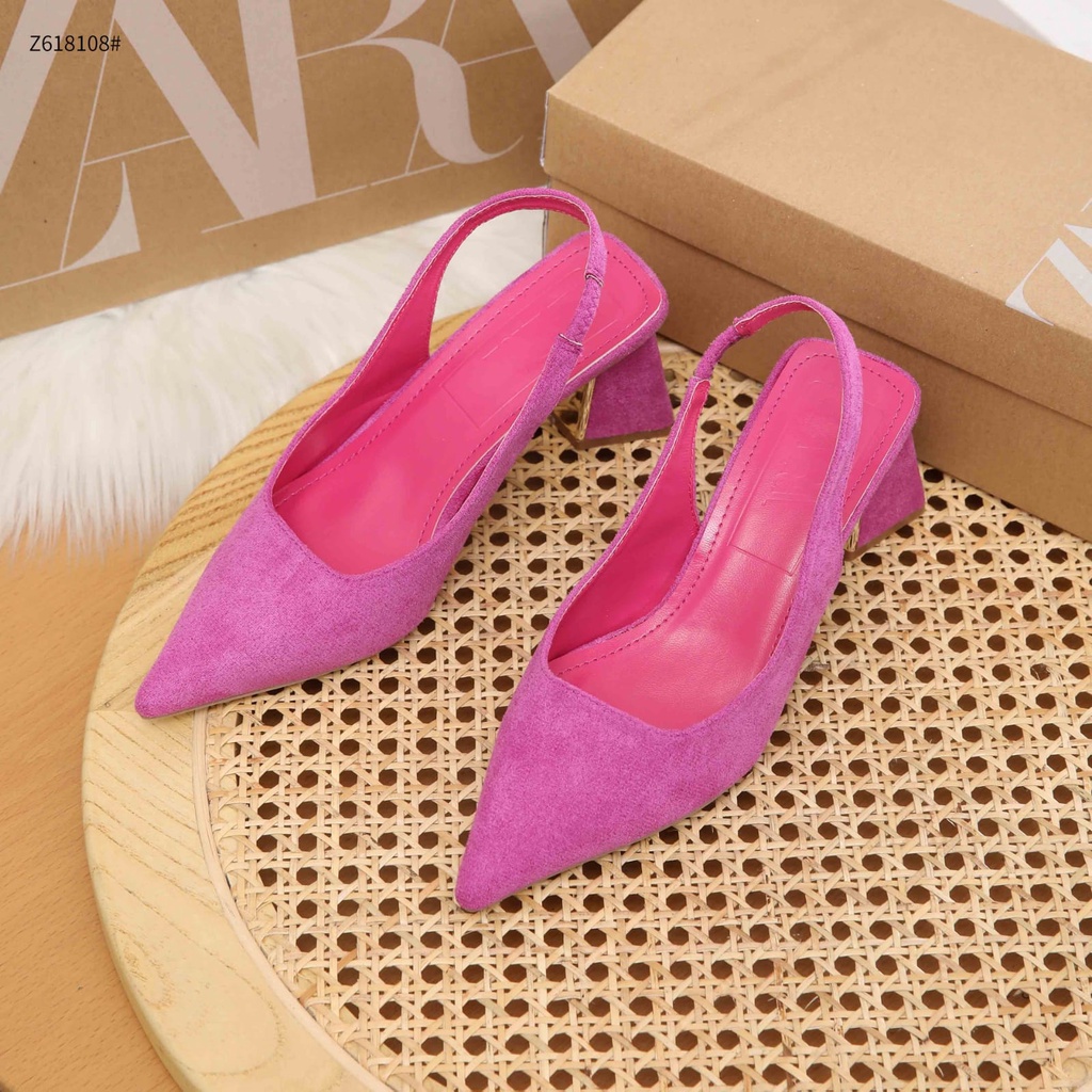 ZR Fabric Z618108 Slingback With Bludru Heels Sendals