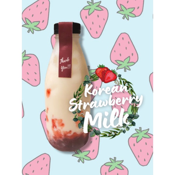 

korean strawberry milk / choco moo / milk unicorn / green tea / thai tea