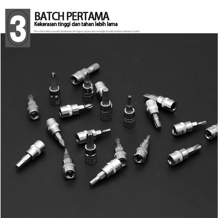 Kunci SOK 46 PC Set Socket (1/4) Full Lengkap Socket Tool Kit Pas Ring L Motor Mobil Alat Untuk Memperbaiki-5