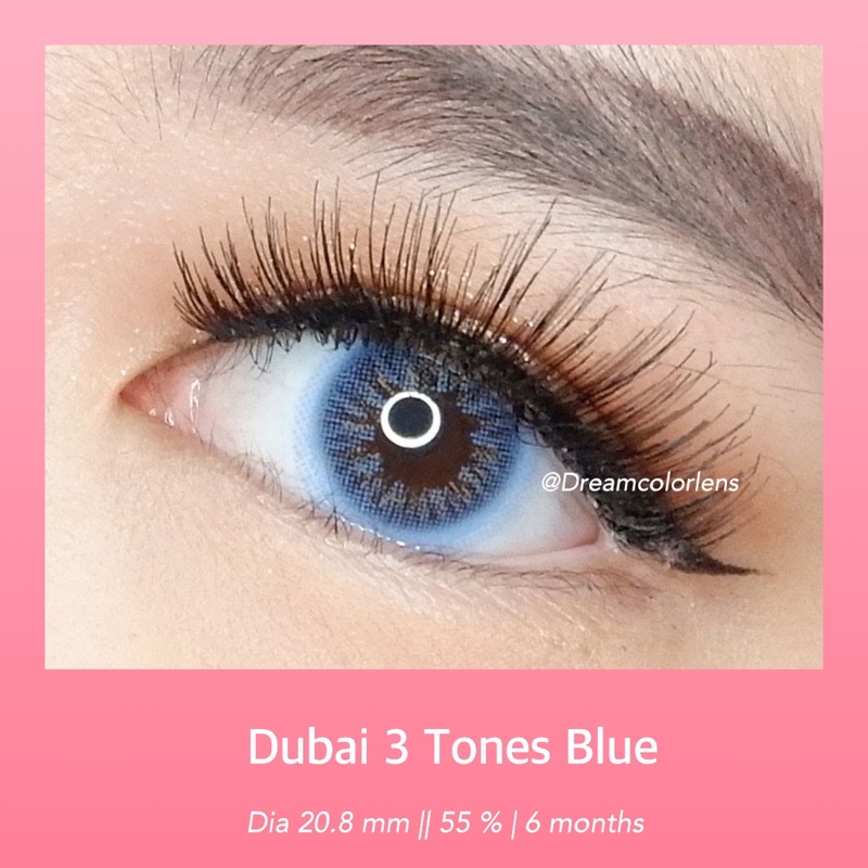 Softlens Dubai 3 Tones Blue / Biru Normal Minus Beda Minus