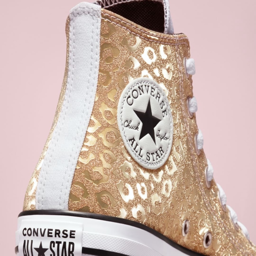 Converse Chuck Taylor All Star Leopard Glitter Saturn Gold White