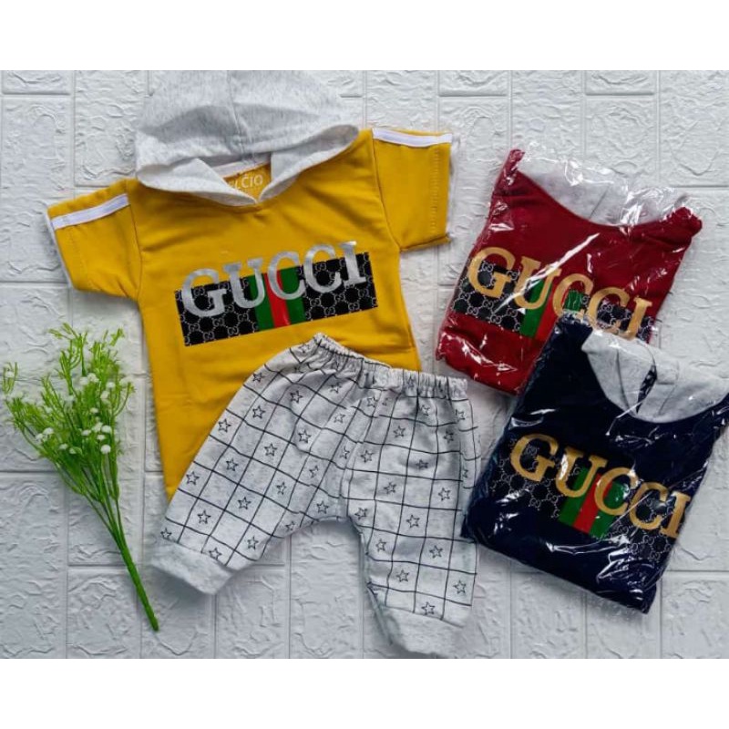 Setelan joger pendek baby boy Gucci import 5-18 bulan