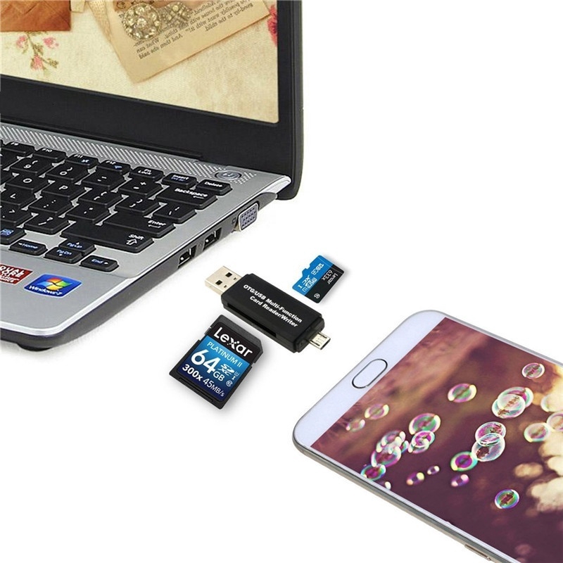 Multifunctional OTG Card Reader Micro SD / SD Card / USB Reader/TF Card/SD Memory Card Pembaca Kartu