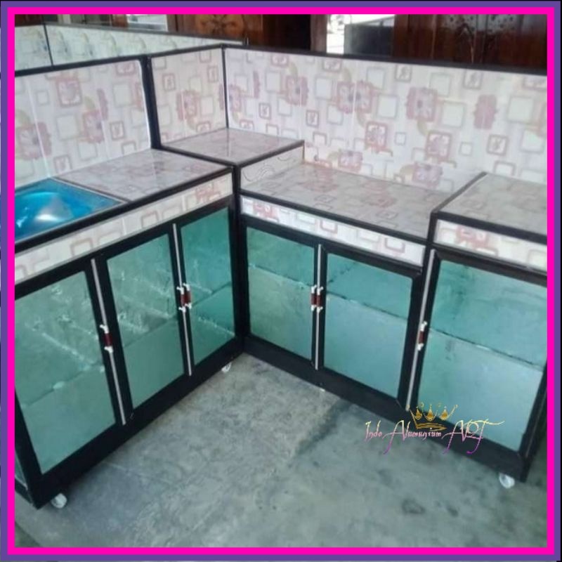 Kitchen Set Model L Minimalis Bahan Alumunium