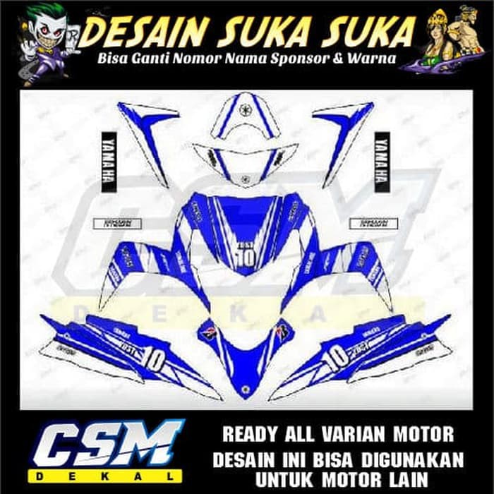 365 DEKAL DECAL MOTOR MIO SOUL GT STIKER STICKER STRIPING BODY BIRU PUTIH