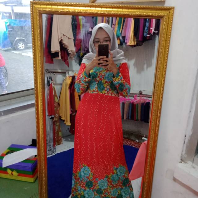 GAMIS JERSEY MOTIF BUNGA MURAH