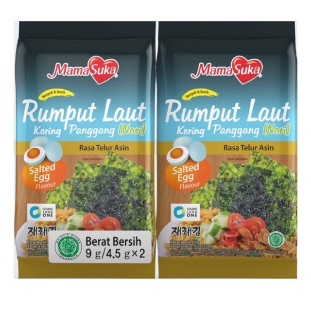 

MAMA SUKA RUMPUT LAUT PANGGANG (NORI) SALTED EGG 2 x 4,5G