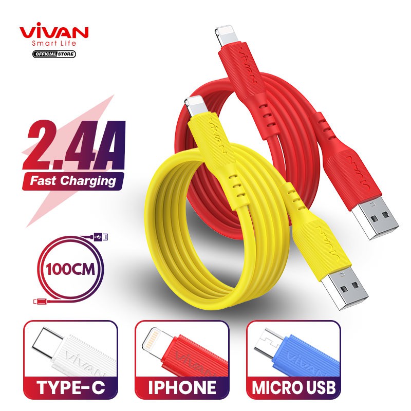 Vivan Kabel Data Iphone A Silicone Full Sr Coverage Quick Charge Garansi Tahun Vsl