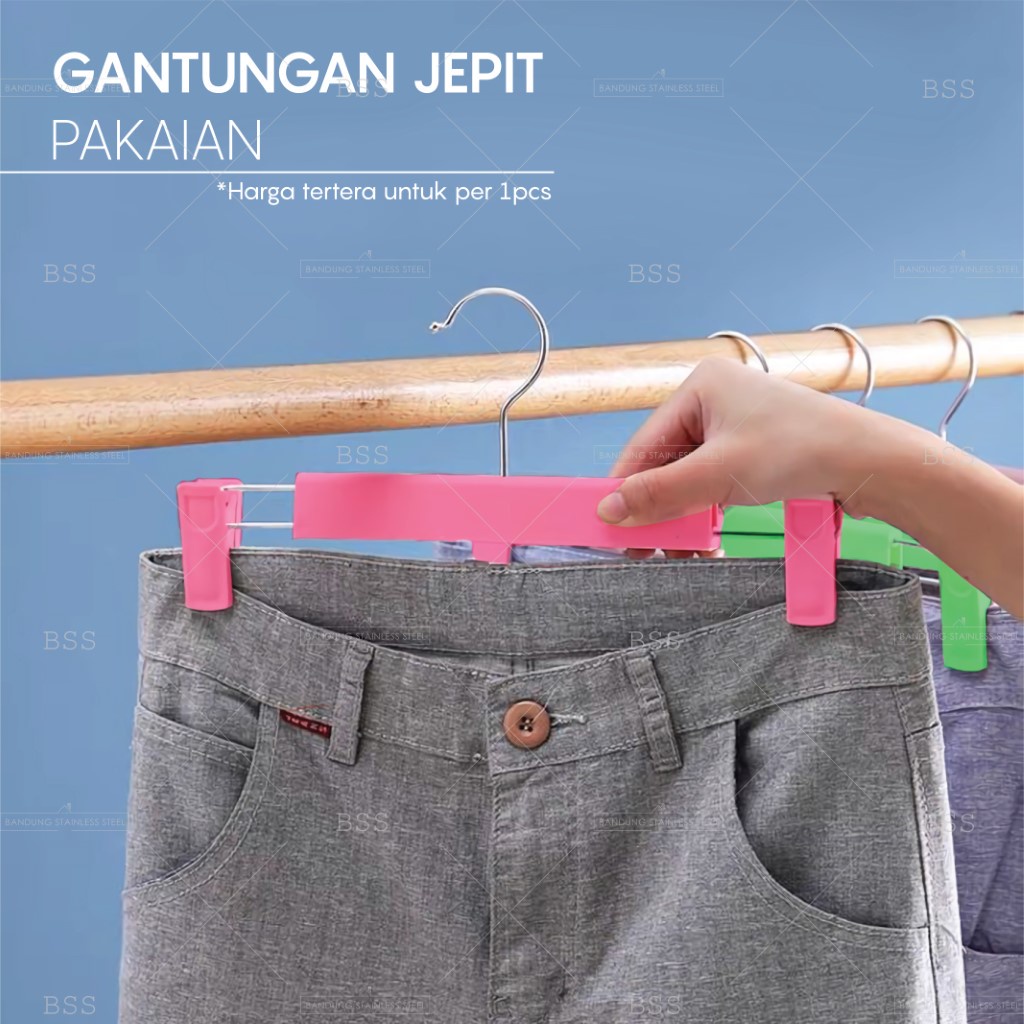 Gantungan pakaian 1pcs baju celana selimut bh bra lingerie handuk kain kait Hanger plastik jepitan jepit warna cerah