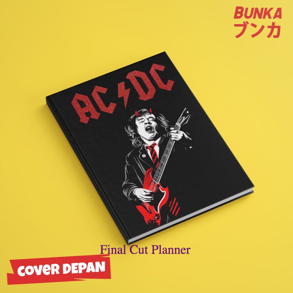 

buku tulis polos/bergaris 80's Band ACDC Angus young Hardcover A5 Buku Tulis Catatan Notes Agenda Planner Jurnal