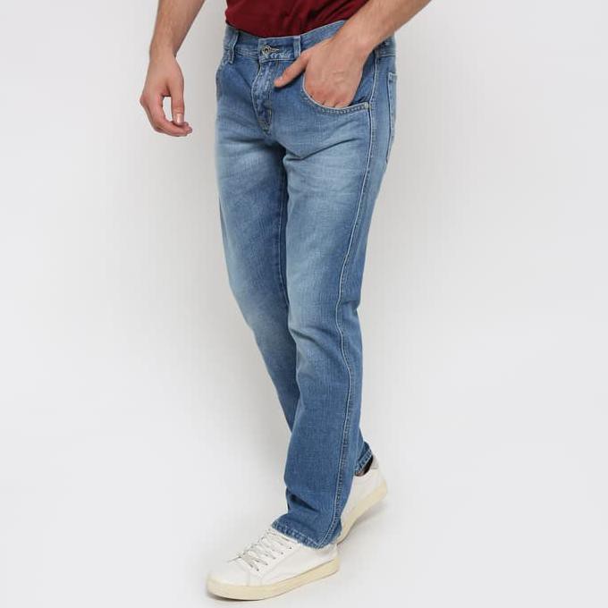 New Product Edwin Celana Jeans 508-69-18 Regular Fit Pria Panjang Biru Muda Jeans - Biru, 28 Free