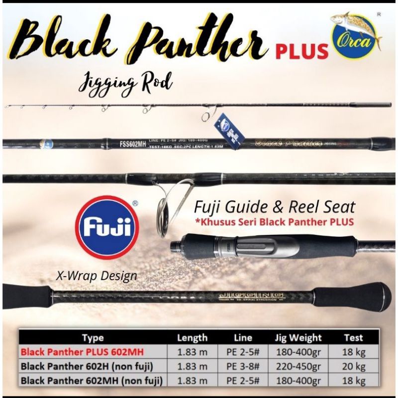 JORAN JIGGING ORCA BLACK PANTHER PLUS 180 602 MH H PE 2-5 3-8 FULL FUJI