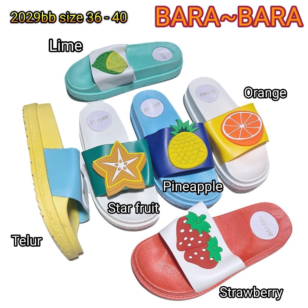 Jelly sandal bara bara sendal wanita karet import barabara cewek 2029bb