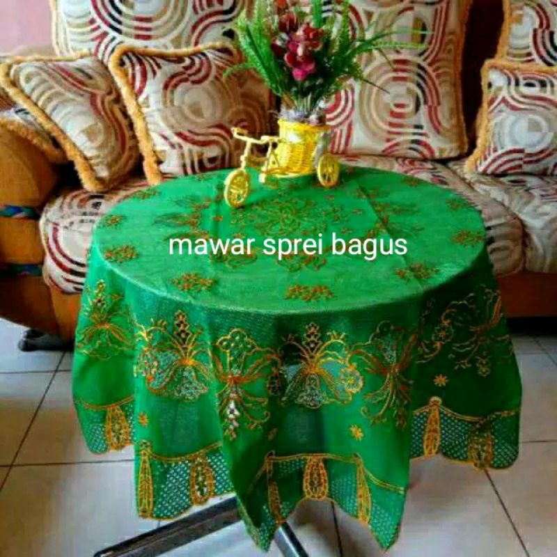taplak meja betawi 4 kursi estonia gold bulat dan persegi / meja linien/taplak meja