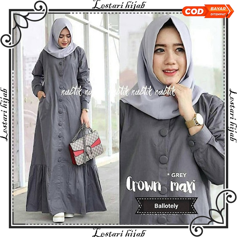 Baju Gamis Dress Lebaran Kondangan Pengajian Dres Wanita Perempuan Dewasa Ibu Ibu Terbaru Kekinian