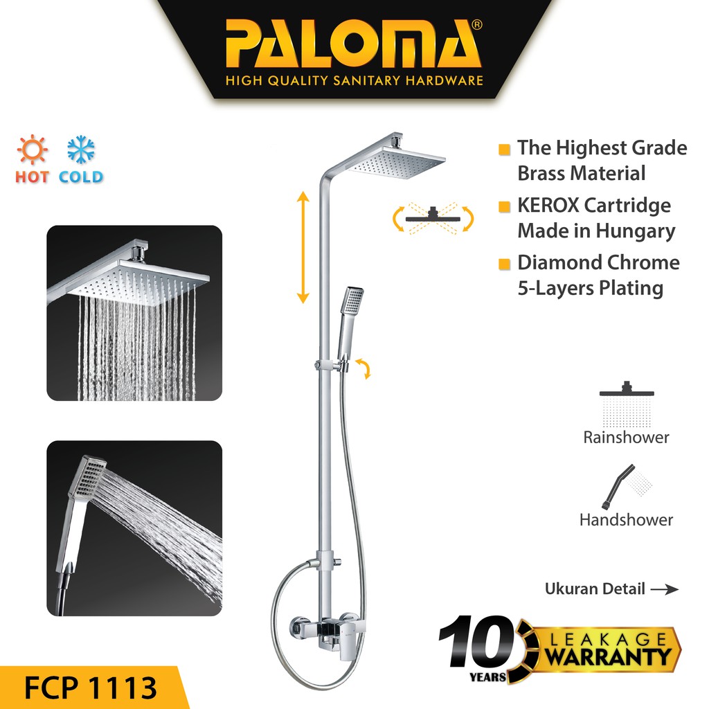 PALOMA FCP 1113 Shower Tiang Set Column Mandi Keran Kran Panas Dingin