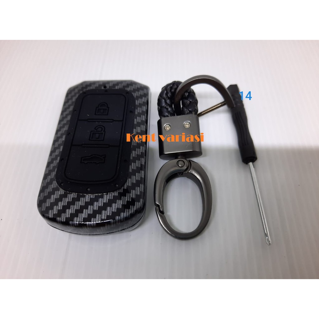 Casing Kunci Carbon Mitsubishi Xpander Smartkey Case Cover Replacement