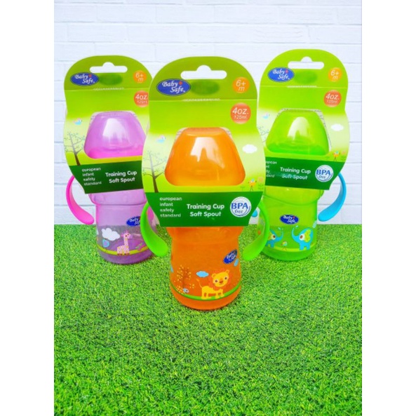 Baby Safe Training Cup Soft Silicone Spout 125ml AP005 | Botol dengan cucupan lunak digigit