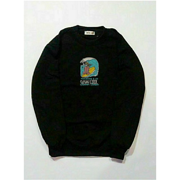 jaket sweater pria wanita terbaru jaket sweater crewnek original yuse-Options hitam
