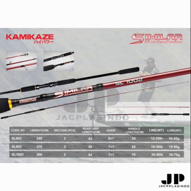 Joran Kamikaze Similar SL902 15-30LB - 270 cm Sambung 2