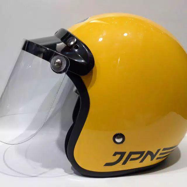 Helm Bogo Retro Jpn Warna Kuning Golkar Kaca Flat Datar Shopee Indonesia