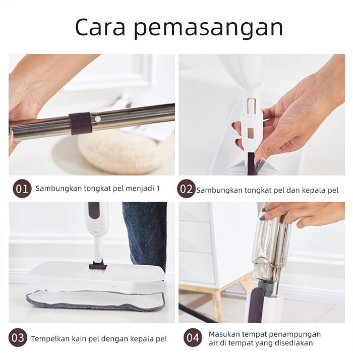 Alat Pel Lantai Semprot Praktis Water Spray Mop Alat Sapu Pel Lantai Ultra Mop Automatic Pel Praktis Serbaguna GOSHOP88