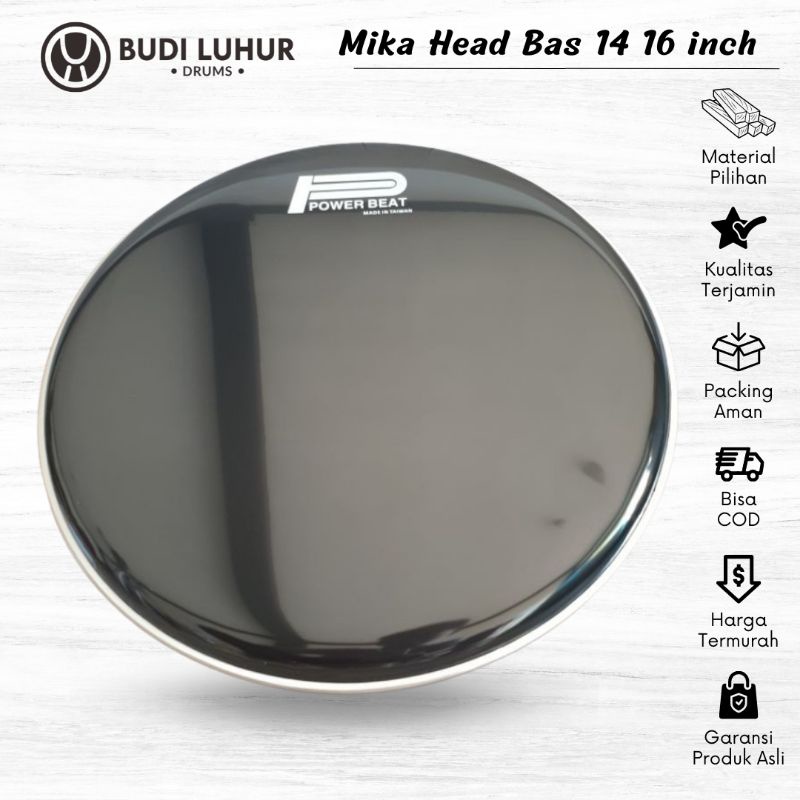 Head Drum Mika Bass 16 Inch Merek Power Beat Bas Hadroh Habsy Bas Tawon Mika Darbuka Calti