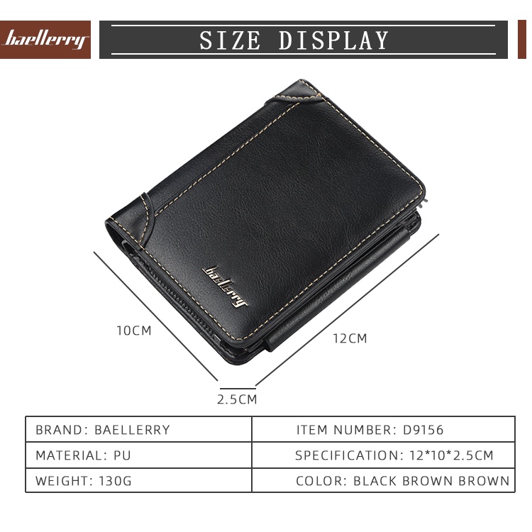 BAELLERRY D9159 Dompet Pria Wanita Bahan Kulit PU Leather Premium WATCHKITE WKOS