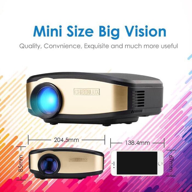 Cheerlux C6 Wireless Proyektor Projector Wifi 1200 ANSI Lumens TERBARU