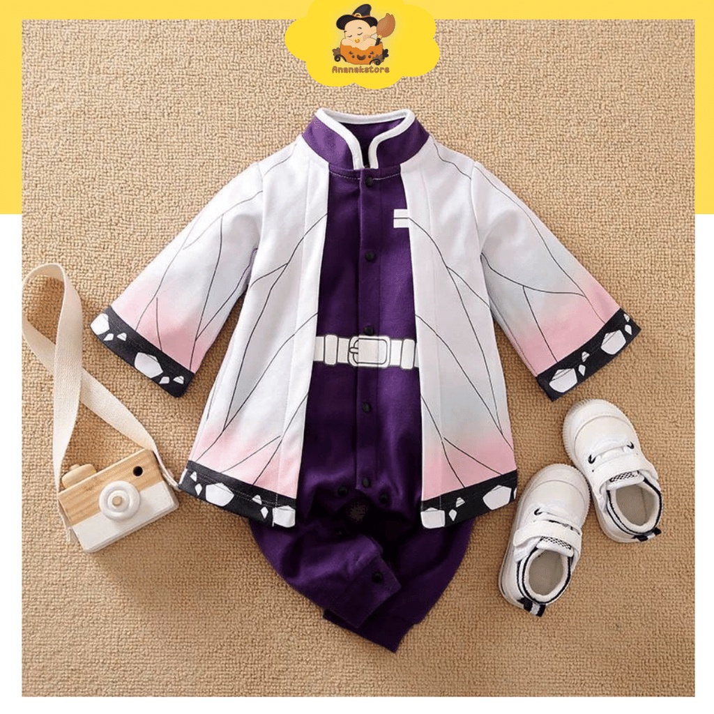 ananakstore -  Jumper bayi anime KIMETSU NO YAIBA -  SHINOBU KOCHO 0-2 tahun / jumper baby lucu / jumper anime