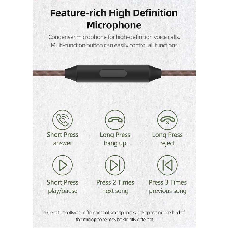 Nicehck EB2S Headset Kabel 3.5mm HIFI 15.4mm LCP Diafgram Kepala Datar Bahan Metal