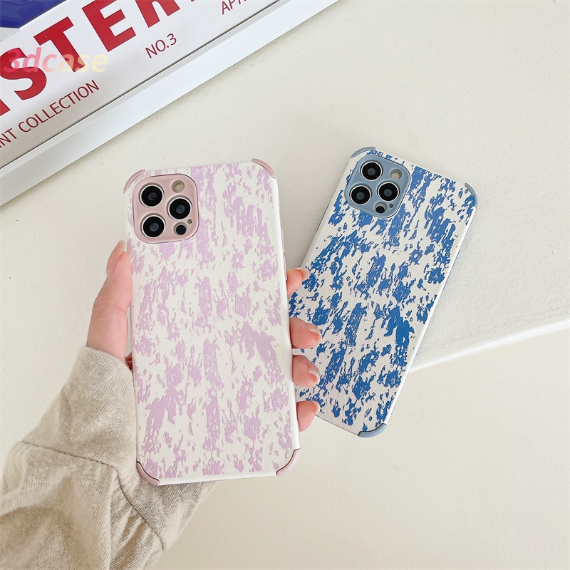 Casing Soft Case Realme C25 C21 C20 C15 C12 C11 2021 5 5S 5i 6i C17 7i C1 C2 C3 C3i C25S C20A realme Narzo 20 10 10A 20A 30A A15 A15S A54 A7 A5S A12 A9 A5 A53 A33 2020 A52 A72 A92 Fashion Graffiti Camera Lens Protection Lamb Skin Leather Phone Case