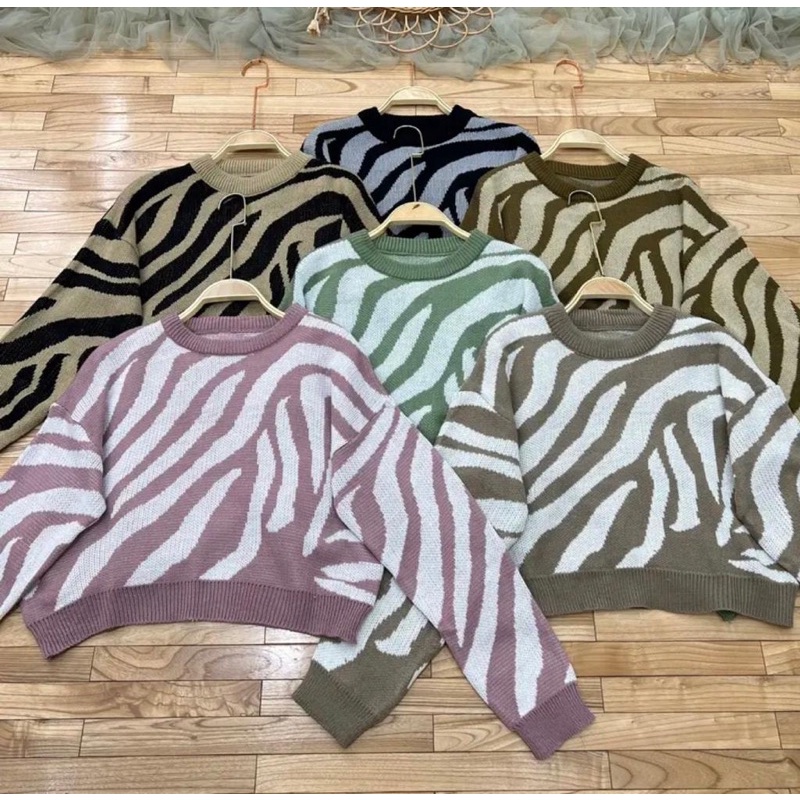 ZEBRA KNITE SWEATER | SWEATER RAJUT WANITA MURAH