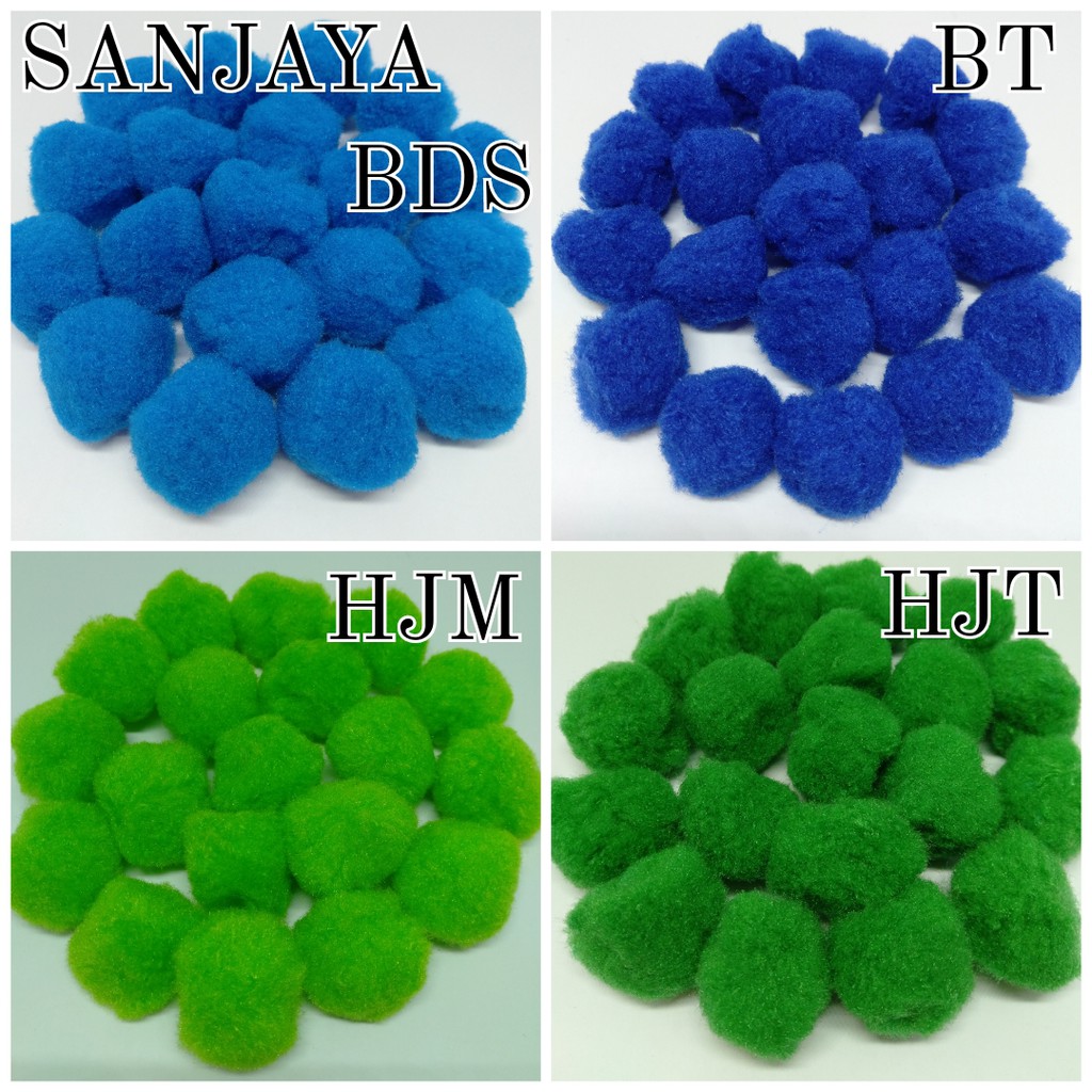 POM POM BOLA / POM POM BULU / POM POM WARNA WARNI / POM POM AKSESORIS / POM-POM POLOS 15MM