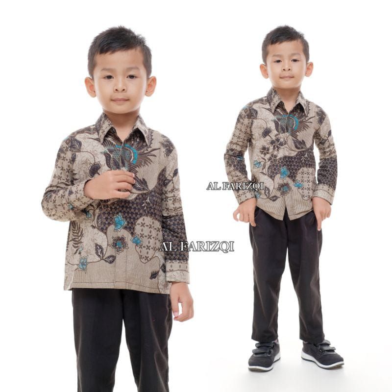 BAJU BATIK COUPLE AYAH DAN ANAK LAKI-LAKI MOTIF SEKAR JAGAT / BATIK COUPLE JUMBO