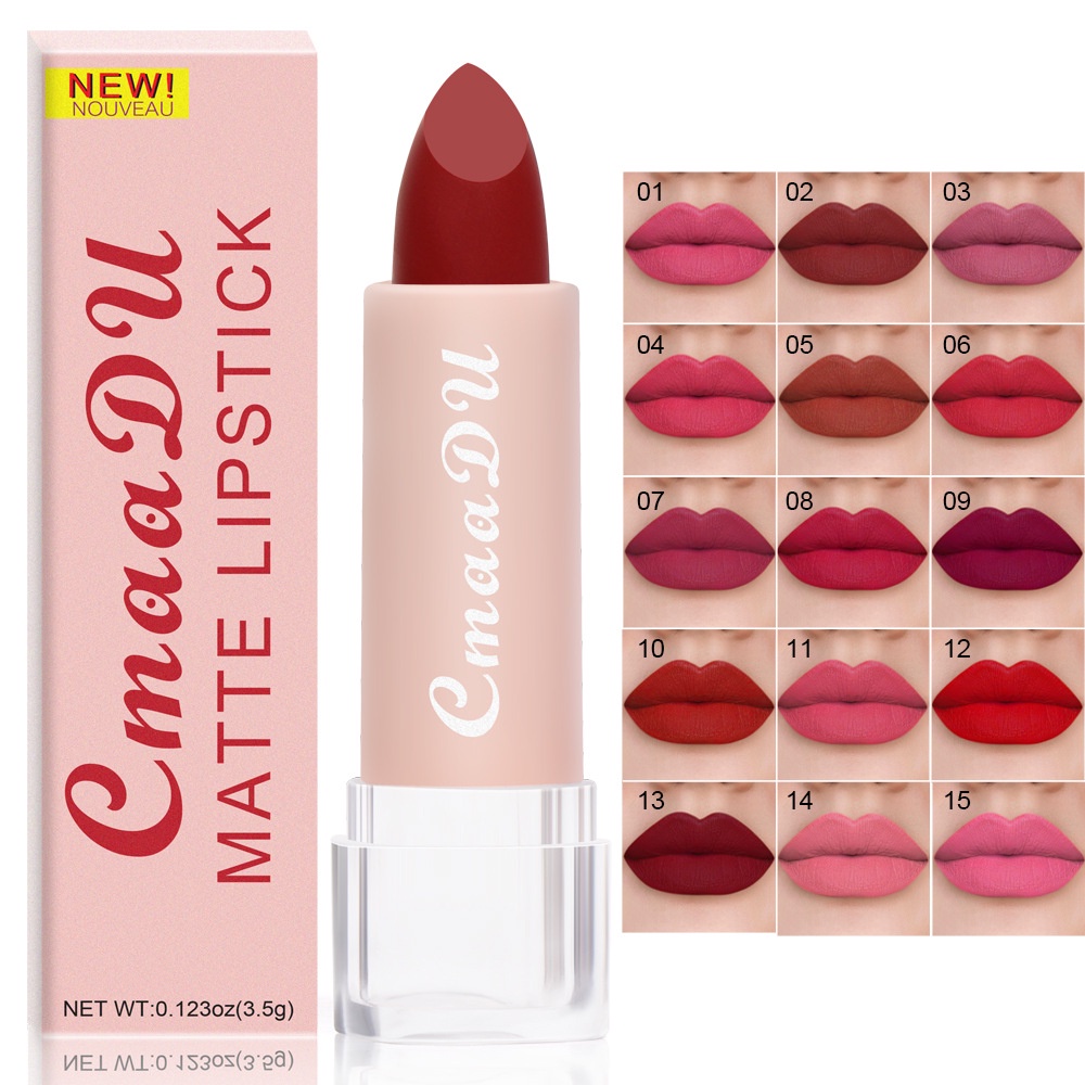 ORIGINAL CMAADU MATTE LIPSTICK NEW NOUVEAU 15 COLOURS WATERPROOF LONG LASTING