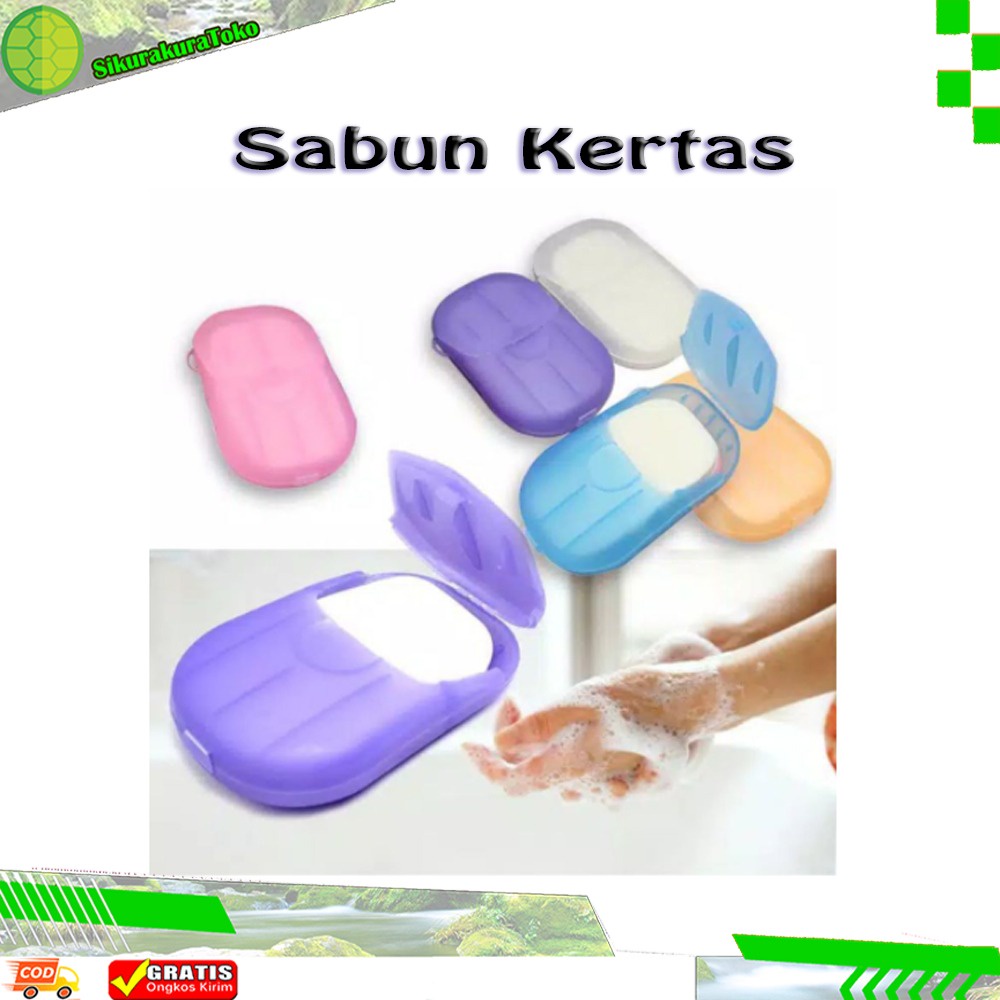 (SKR) 1 Pack Disposable Hand Washing Tablet Travel Carry Toilet Soap Paper Sabun Kotak Kertas Sekali Pakai