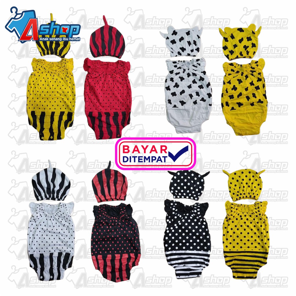 Jumper Bayi Perempuan 3 Pics Random Plus Topi