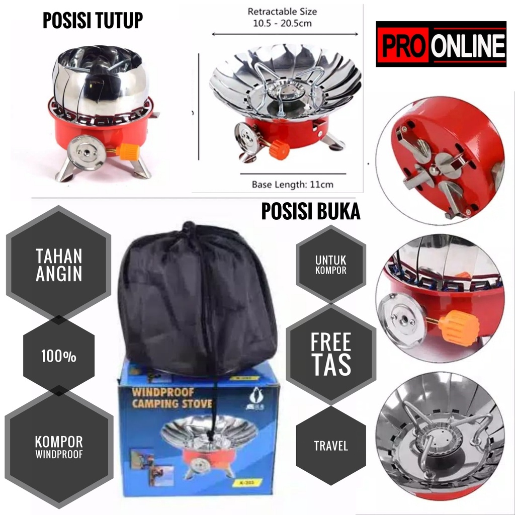 Alat Masak / Cooking Set DS200 End Stove Camping Windproof K203 / Panci dan  kompor kemping outdoor