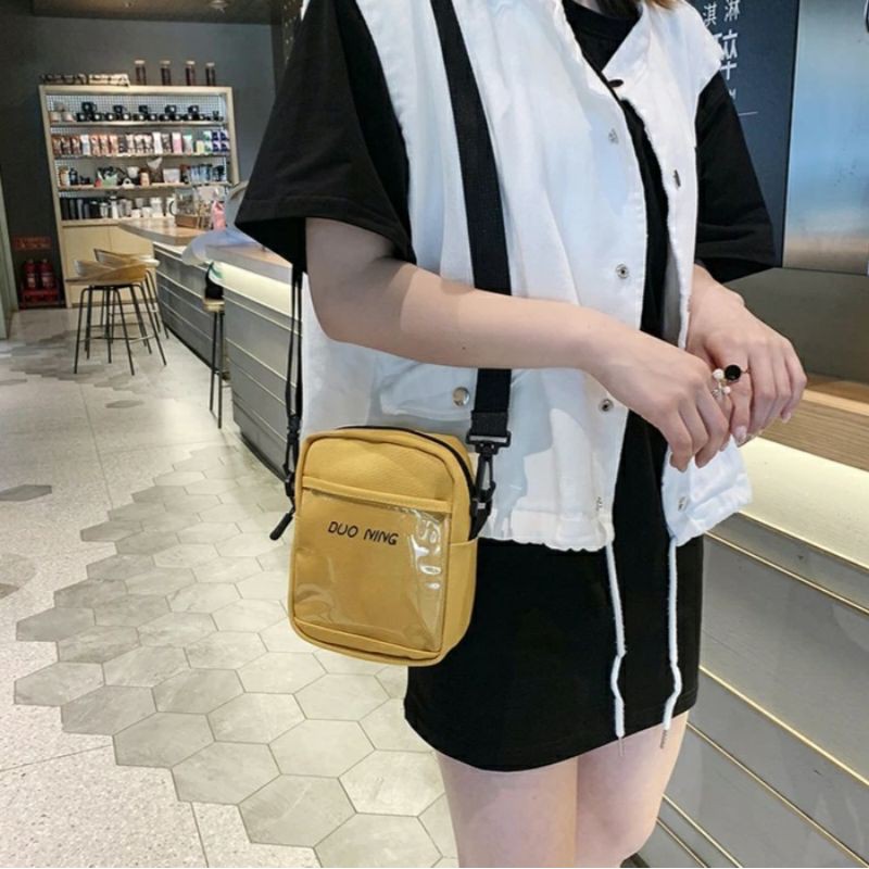 dem_sare / DS1064 - 2NING Sling Bag Tas Selempang Duo Ning Saku Transparant Selempang Wanita Fashion