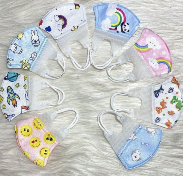 MASKER DUCKBIL ANAK KARAKTER ISI 10 MASKER DUCK BILL KIDS EARLOOP MOTIF KARAKTER