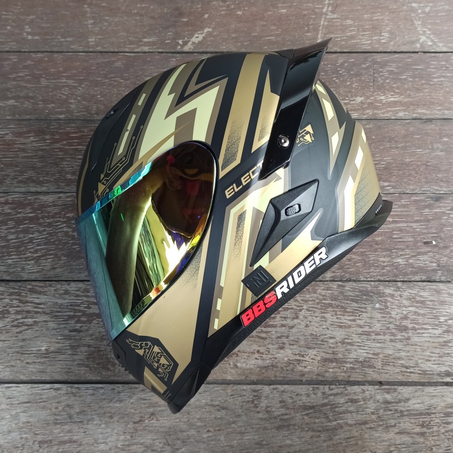 Helm SNAIL FFS1 Electric Matte / Doft Black Gold Iridium Gold