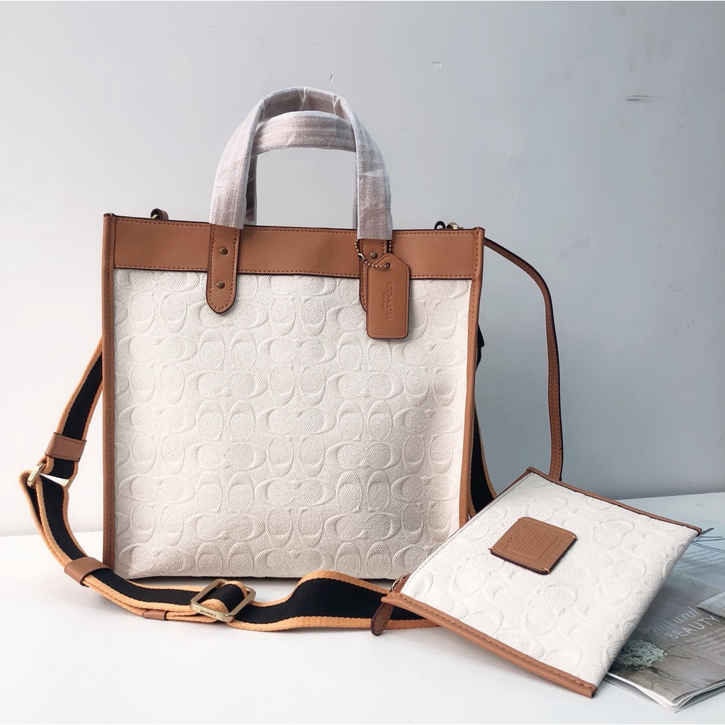 [Instant/Same Day]Coach new 89165 canvas women's embossed Iogo shoulder bag messenger bag handbag   ttb