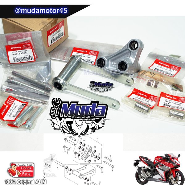 PROLINK ASSY CBR250RR 52465-52475-K64-N00 ARM CUSHION SET CBR 250 UNI TRACK AYUNAN SWING ARM SHOCK B
