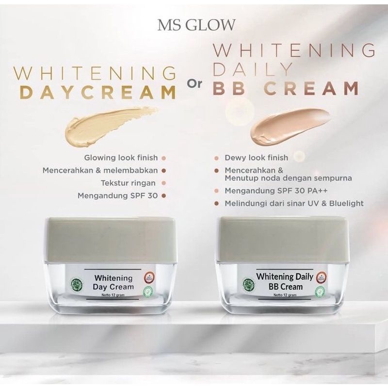 MS GLOW daily bb cream / cream siang ms glow bb cream/ whitening daily BB cream/Daily Acne BB cream