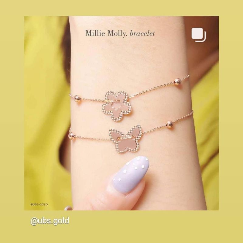 Kalung dan gelang serut bunga, kupu, star bintang, love plat UBS 8K