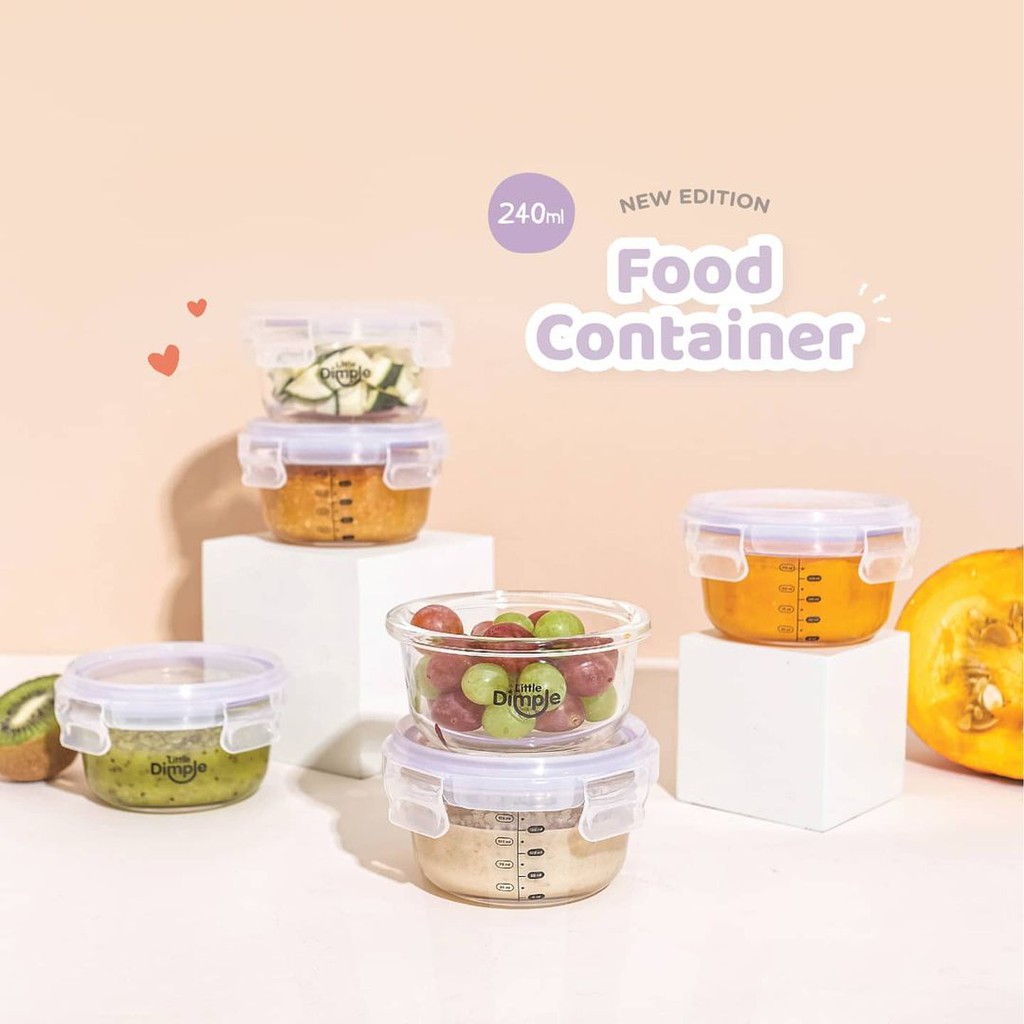 Little Dimple Baby Food Container 240ml (3pcs)