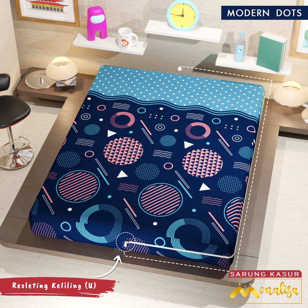 Monalisa Premium Sarung kasur Uk 160/180 T 15/20 - Modern Dots