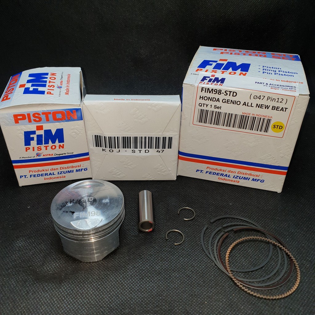 FIM98 PISTON KIT SEHER KIT HONDA GENIO & BEAT 2020 K1A OVERSIZE : STANDART , 50 , 100 ,150 ,200 & 25-1