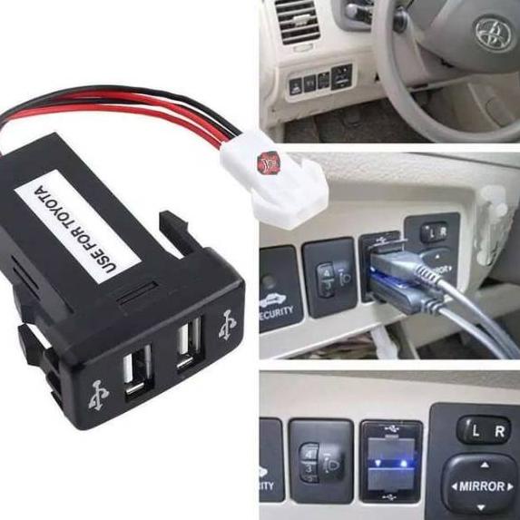 Slot Charger 2 port USB 2.1A Mobil Toyota Avanza Innova Lama/Hilux/Fortuner Lama dll ,,